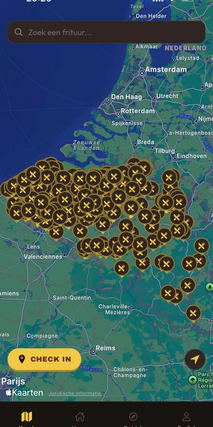 Friturisme kaart met frituren in de buurt